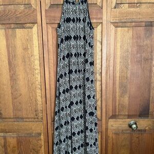 Madewell Black and Beige Patterned Maxi Dress